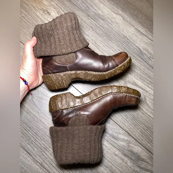 EUC El Naturalista Yggdrasil Soft Grain Boot Leather w/ Knitted Fold Over Cuff - Picture 8 of 12